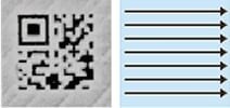 When the horizontal raster is used for the base processing, reading is unstable due to remaining hairlines.