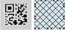 When the angled cross raster is used for the base processing, hairlines become invisible and reading is stable.