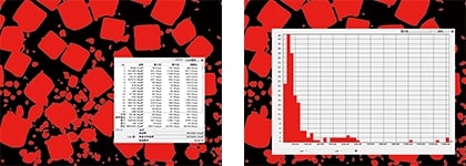 Binary processing (table and histogram of measurement results)