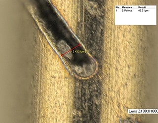 2D measurement of the scratch