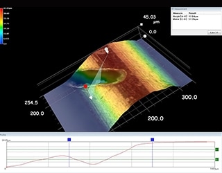 3D measurement and profile measurement of the scratch