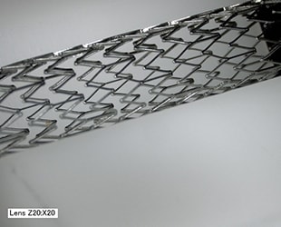Free-angle imaging of a stent (20x)