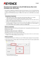 Procedure for Updating to the BT-600 Series Main Unit Firmware (For Ver3.xxx)