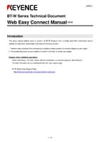 BT-W Series Web environment Manual for Easy Connection Ver.2.0 (English)