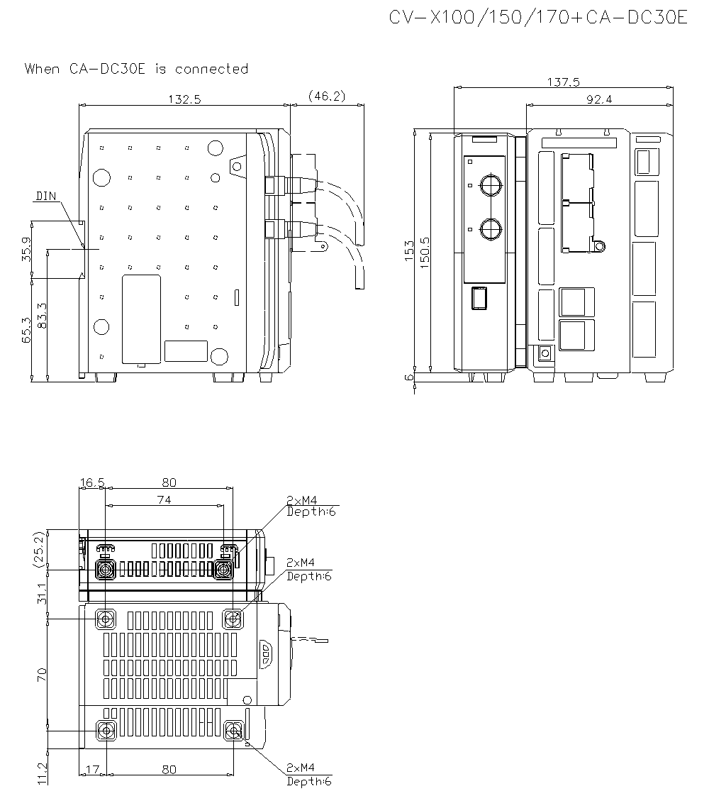 CV-X100/150/170/CA-DC30E Dimension