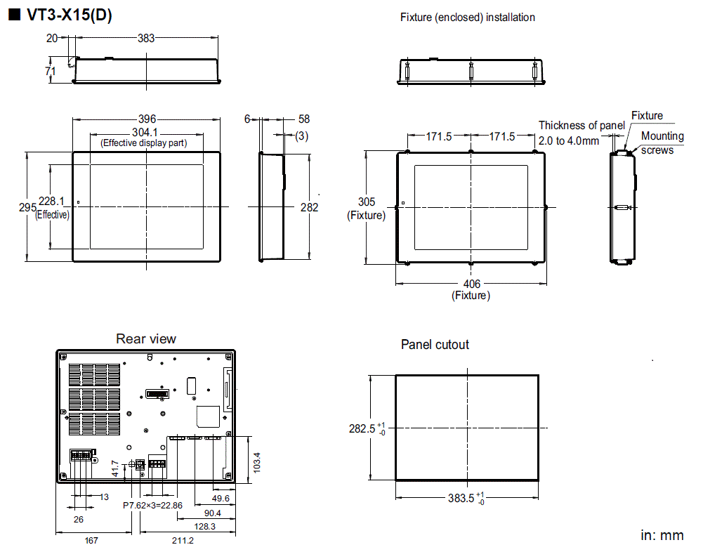 VT3-X15(D) Dimension