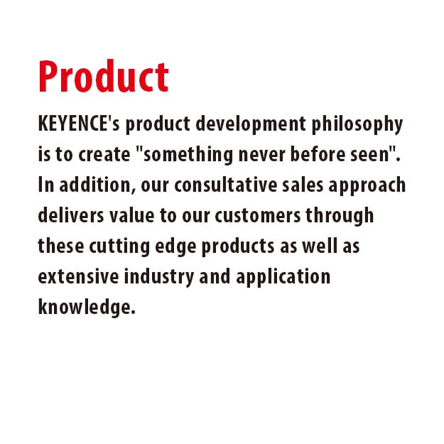 KEYENCE's product development philosophy is to create 